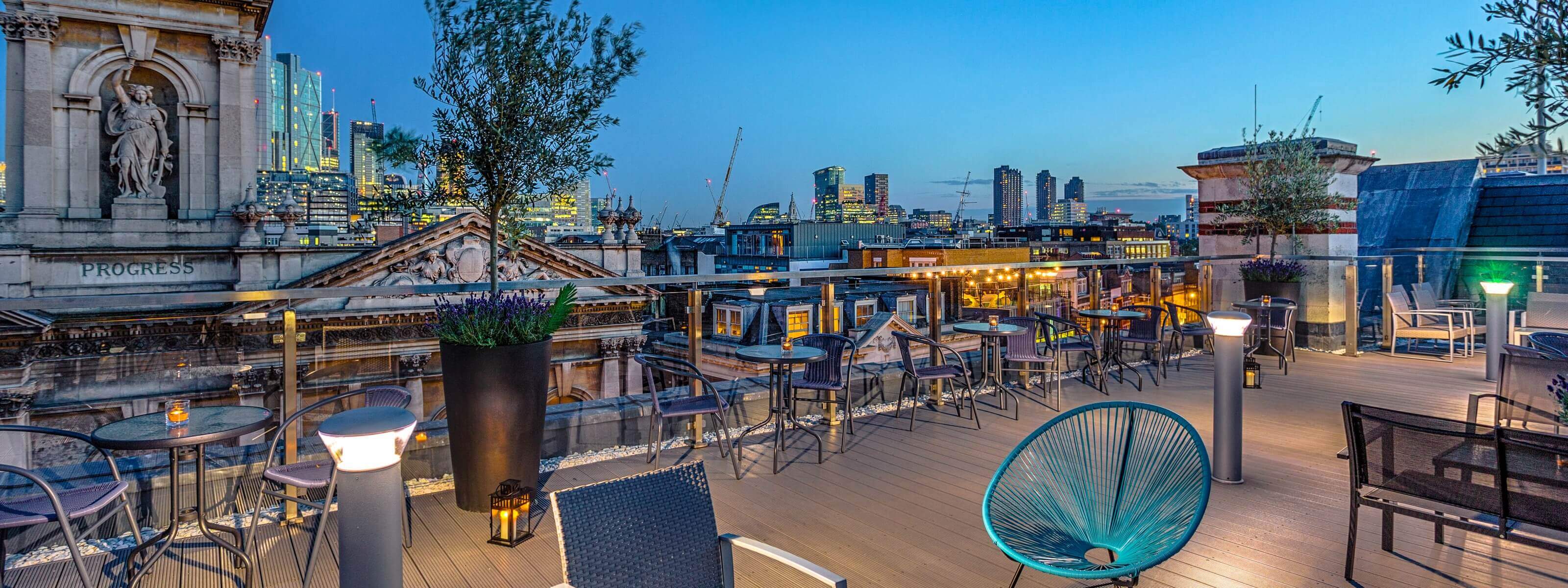 Shoreditch Sky Terrace - a great london summer party venue with a view of London city